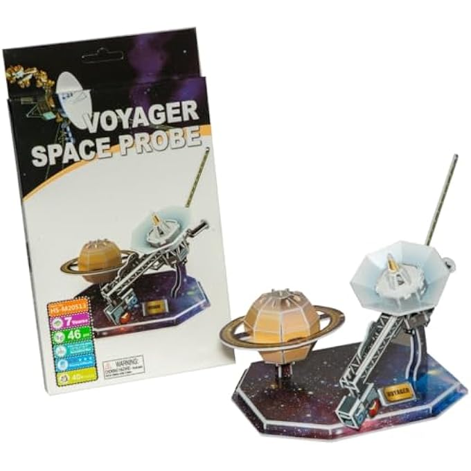 3D PUZZLE SPACE & ORBITAL WONDERS VOYAGER SPACE PROBE MINI UNIQUE & COLLECTIBLE MODEL ASSEMBLY BUILDING KIT FOR KIDS & ADULTS 46PCS - Image 1